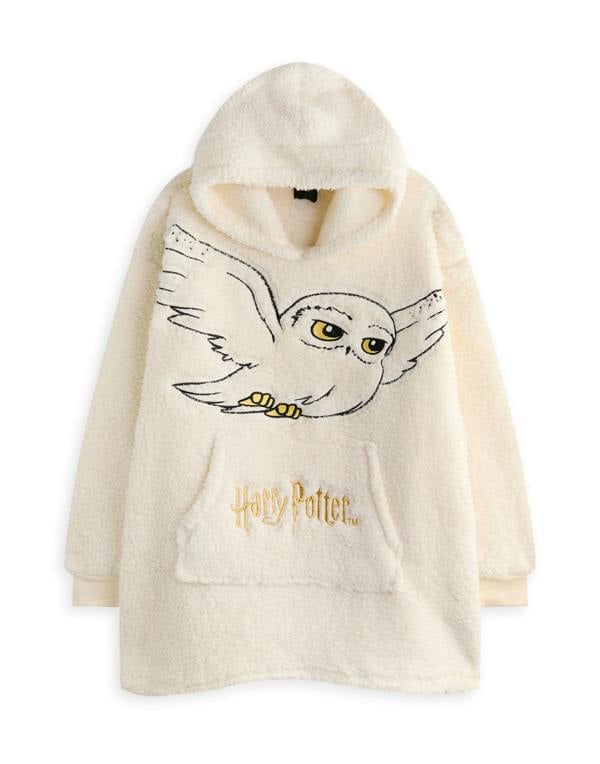 Harry Potter Womens Beige Hedwig Blanket Hoodie (One Size)