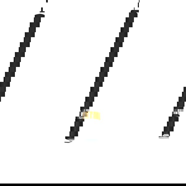 Milagro Joker Contemporary Pendant Lamp 1XGU10 Hand Made Cylindrical Style Light Finished in Matt Black With Striking Gold Detail