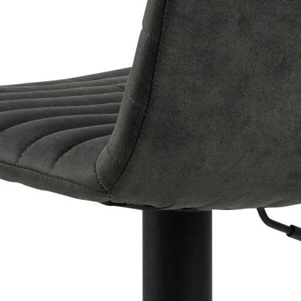 Wyld Haus Set of 2 Aalborg Bar Stool Upholstered Grey Fabric Etched Back