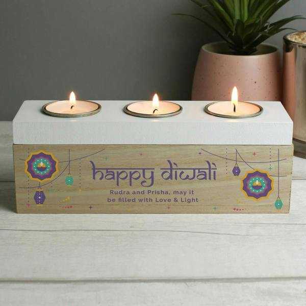 Personalised Diwali Tealight Box - lifestyle shot