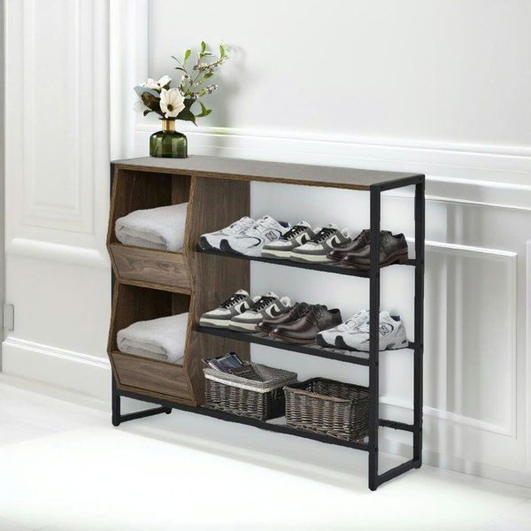 Rafaelo Mobilia 3 Tier Shoe Rack With Open Shelves