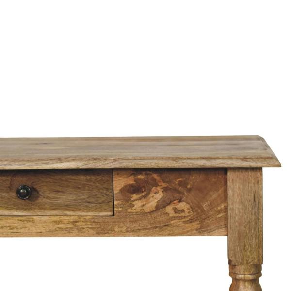 Artisan Furniture Solid Wood Oakish Turned Leg Writing Desk