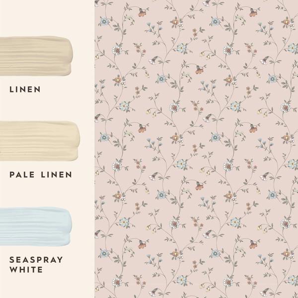 Laura Ashley Leonie Trail Linen Wallpaper