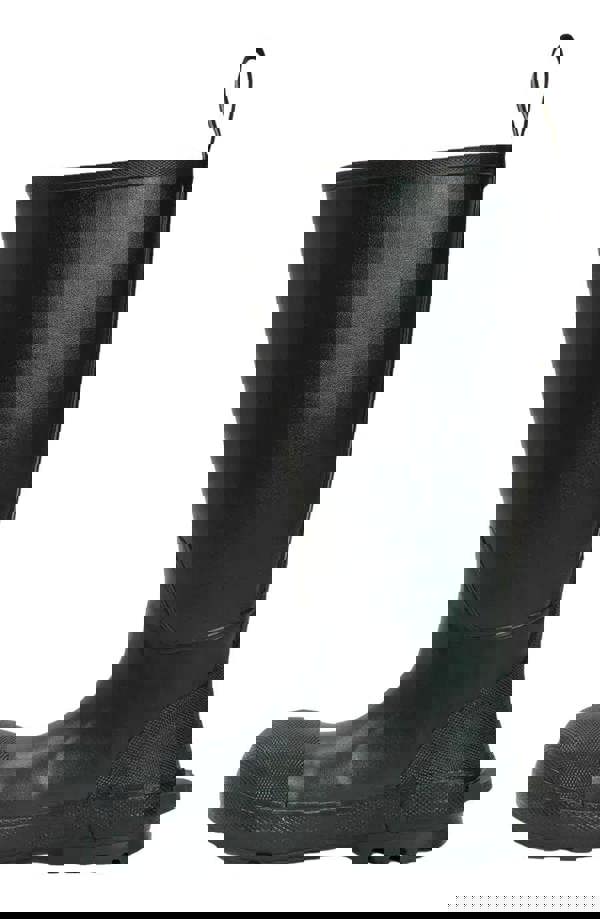 Muck Boots MUCK Boots Mudder S5 Mens Steel Toe Stable Farm Tall Wellington, black waterproof rubber work boot with steel toe and tall shaft for farm and stable use