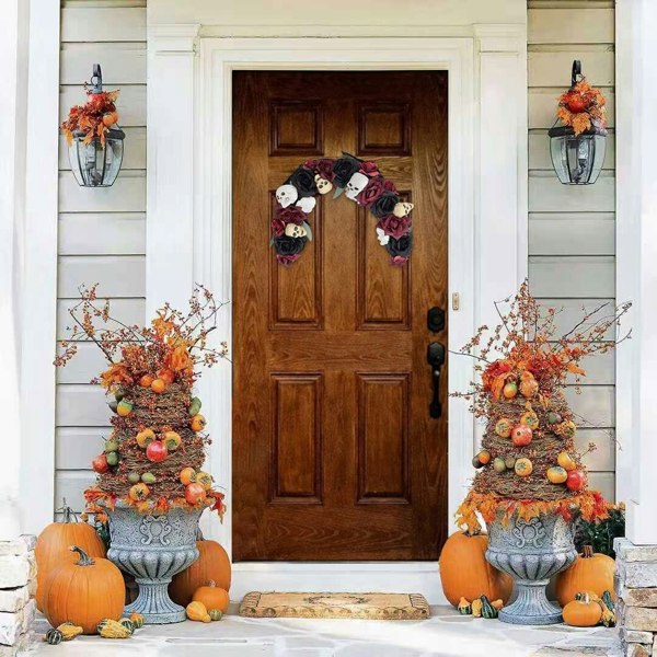 Scary Prelit Skull Halloween Arch Wreath Home Decoration Living and Home
