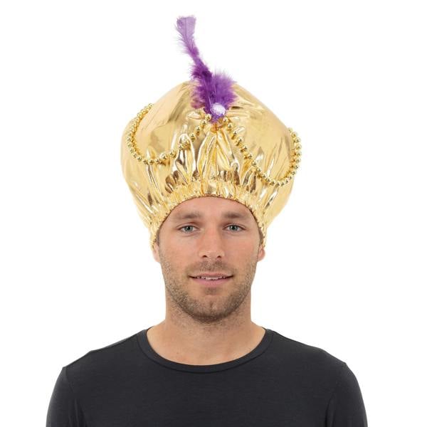 Bristol Novelty Unisex Adults Arabian Style Headdress - Gold/Purple