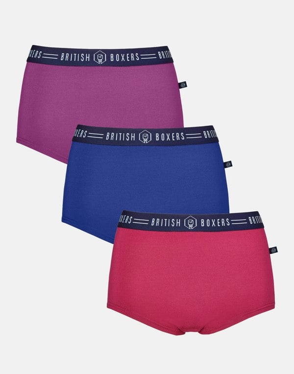 Three-pack Hipster Boxer Briefs – Sloe Gin - British Boxers