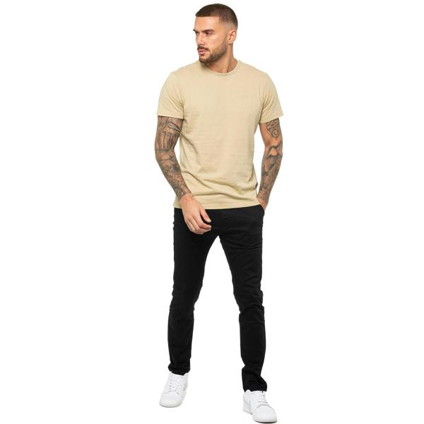Enzo Mens Crew Neck T-Shirt - Stone