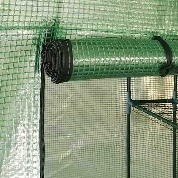 Berkfield Greenhouse with Shelves Steel 143x143x195 cm