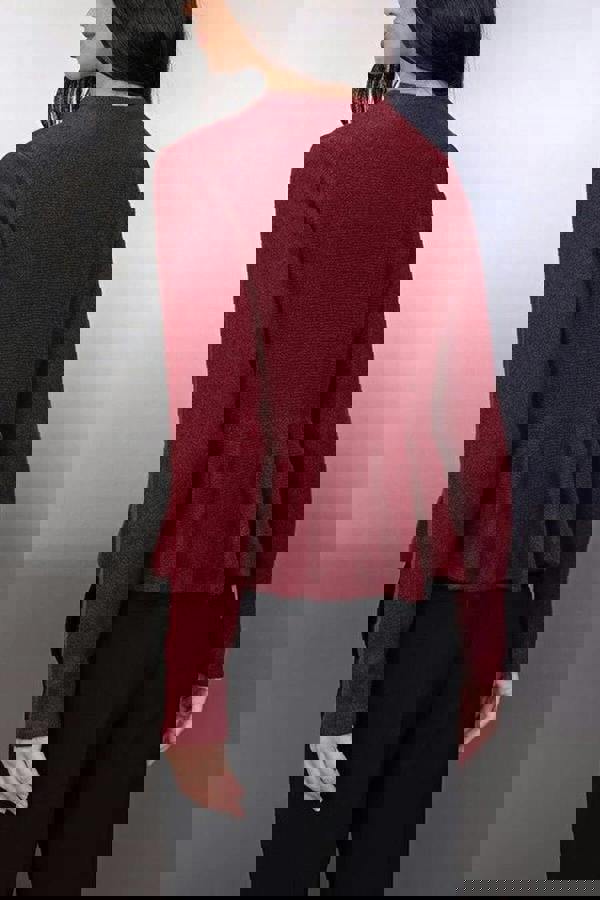 WOVCOR Crew Neck Flounced Hem Knit Cardigan