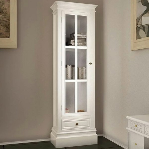 Berkfield Chic Bookcase Cabinet with 3 Shelves White Wooden