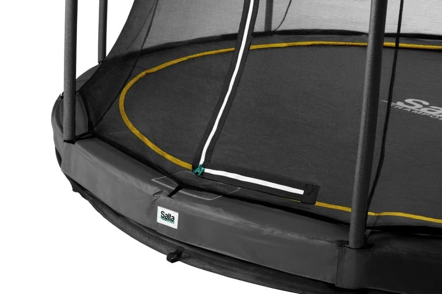 10ft Salta black Comfort Edition InGround Round Trampoline with Enclosure