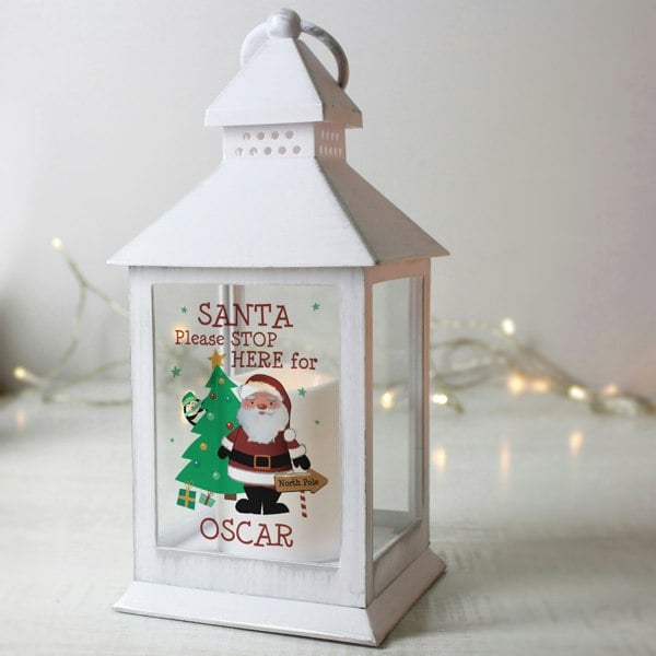 Personalised Memento Company Personalised Santa White Lantern