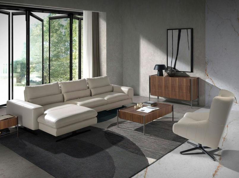 Angel Cerdá Grey Taupe Leather Swivel Armchair 5090
