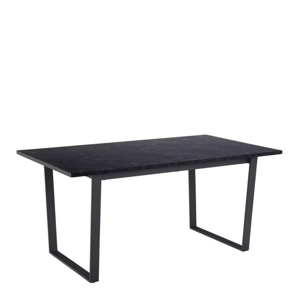 Furniture To Go Amble Dining Table with Black Marble Melamine Top & Black Legs