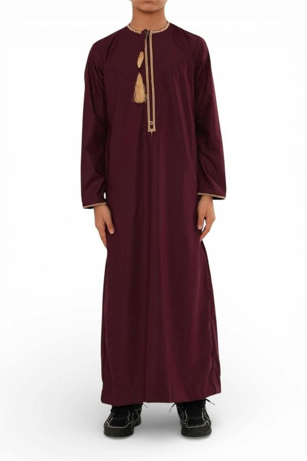 Infinity Leather Kids Boys Ramadan Moroccan Thobe Robe Emirati Eid Jubba- TT-003