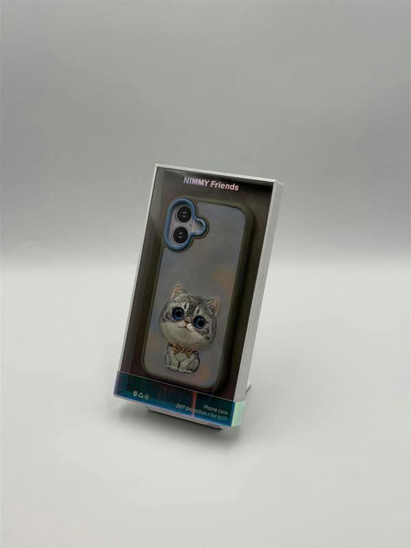 Nimmy Friends Nimmy Big Eye Cute Pet Silver Shaded Cat Case with MagSafe for iPhone 17 6.3" Grey Blue - N-XDY-IP17-023
