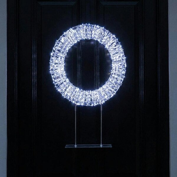 Garden Greatness Silver Twinkling LED Table Top Wreath