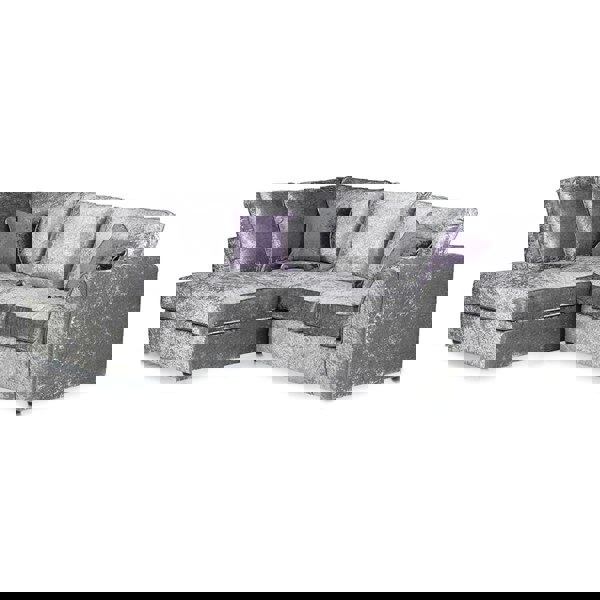 Furnishings For Less Crystal Crushed Velvet Full Back Corner Sofa