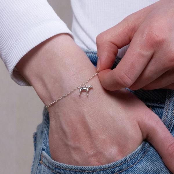 Mylee London Border Terrier Chain Bracelet - Personalised - Sterling Silver