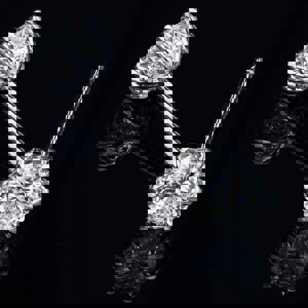 T. H. Baker 18ct White Gold 0.76ct Brilliant Cut Diamond Stud Earrings 04-80-033/24-01-641/642