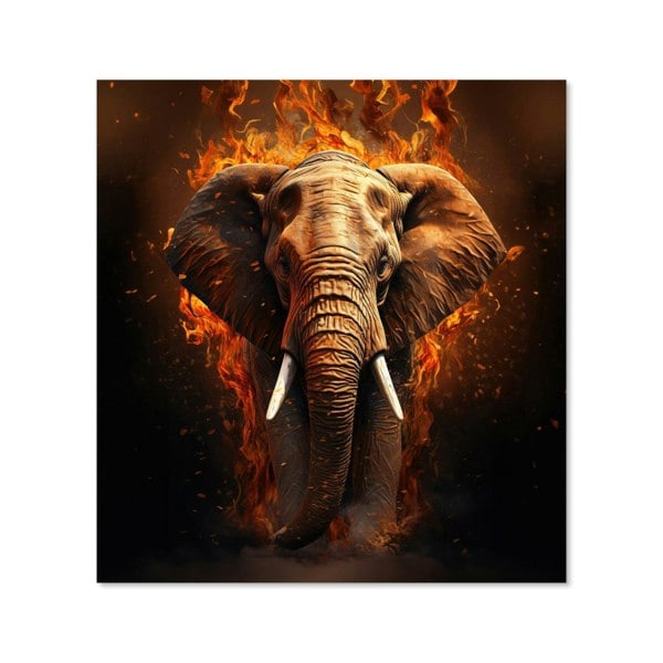 Warren Reed - Designer Splashart Elephant and fire Kitchen Splashback