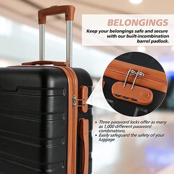 Leaper 20" ABS Carry-On Luggage with Removable Wheels & TSA Lock