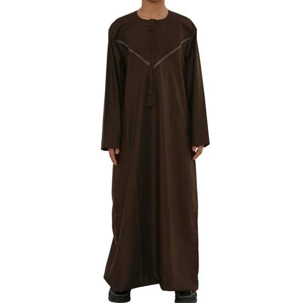 HM10 - Boy's Thobe Emirati Omani Zipped Jubba-TruClothing