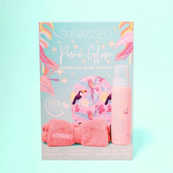 Sunkissed Pure Glow Super Size 300ml Tanning Gift Set Ultra Dark