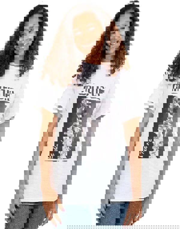 Barbie Womens White Barbie Doll Couture Graphic Short Sleeved T-Shirt