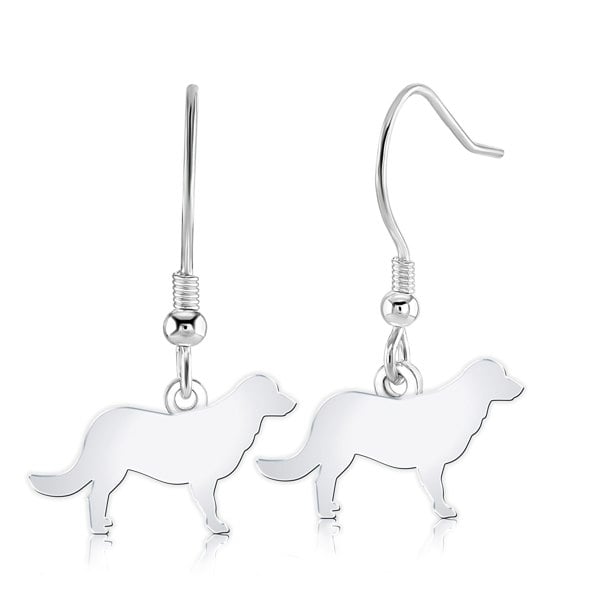 Mylee London Flat-Coated Retriever Silhouette Silver Earrings