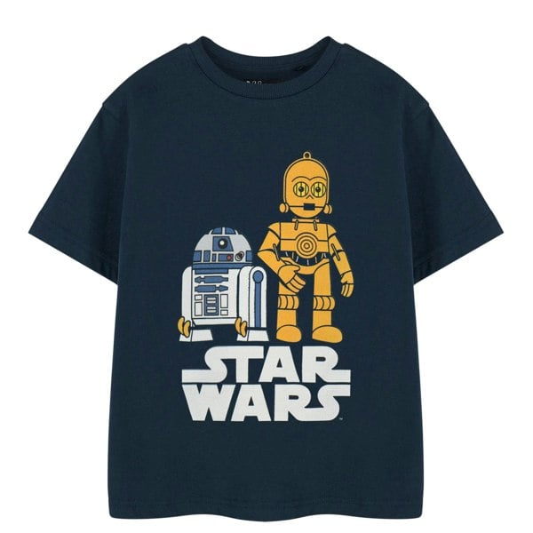 Star Wars Boys R2-D2 & C3PO Short-Sleeved T-Shirt - Navy