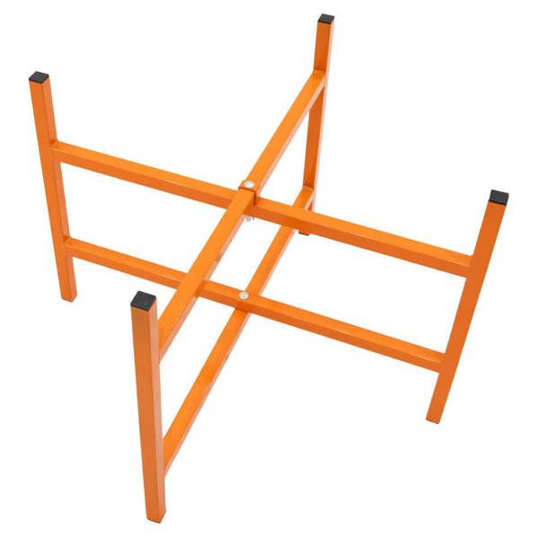 Sturdy orange mortar board stand, 500mm high, featuring a cross design with flat feet for stability and durability in construction projects