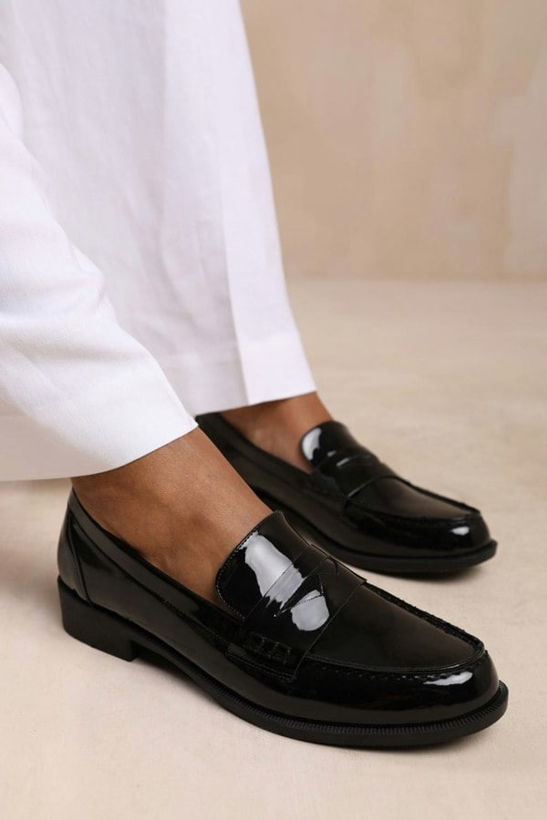 Where's That From Houston Wide Fit Slip on Loafer in Black Patent