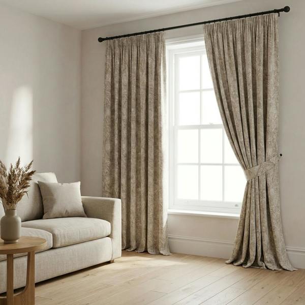 Marseille made-to-measure curtains in Asteroid, styled in a living room