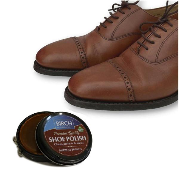 BIRCH Traditional Shoe Polish - Wax-Based for Leather Conditioning 50ml