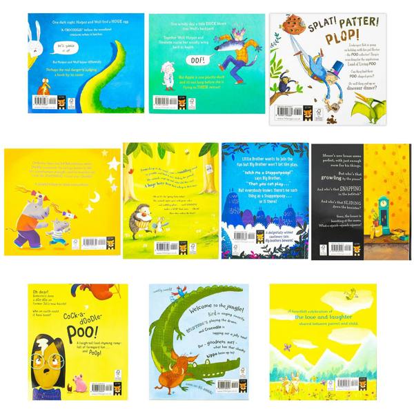 Animal Stories 10 Picture Books Collection Set (Squish Squash Squished, Cock-a-Doodle-Poo!, Hippobottymus, I Love You Forever and a Day and More)