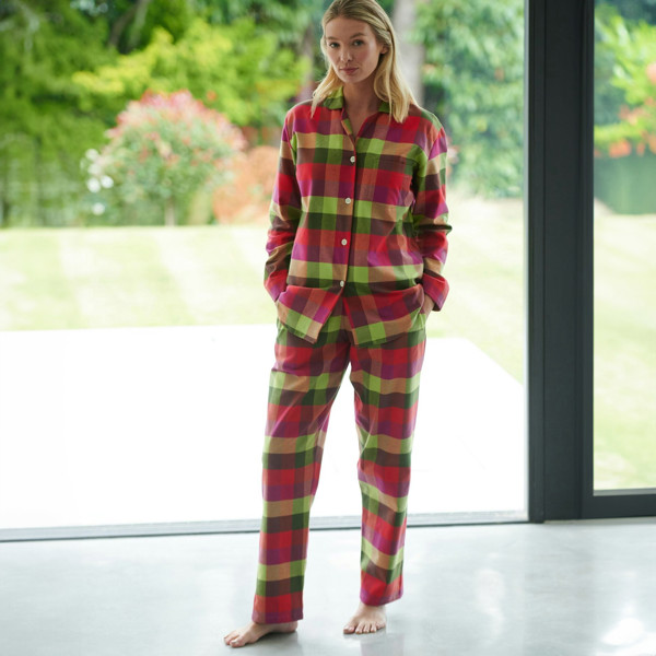 Women's Brushed Cotton Pyjama Set – Eskdale Check - British Boxers