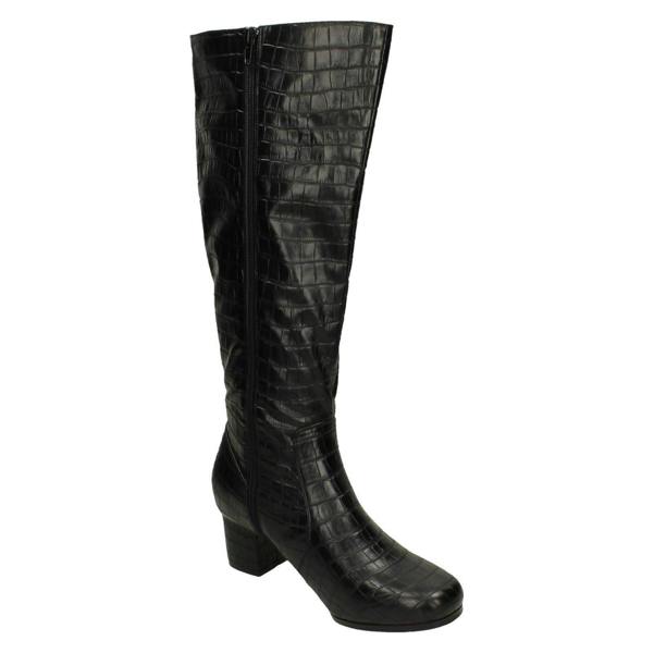 Spot On Ladies Spot On Extra Wide Fitting Knee High Boots F51131