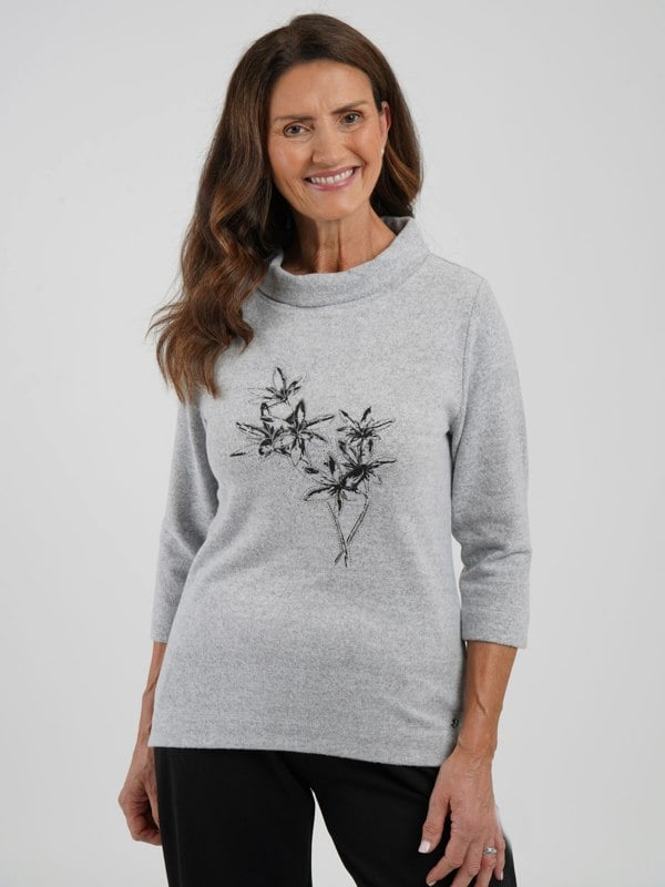 TIGI-Wear Lily Placement Cowl Neck Top