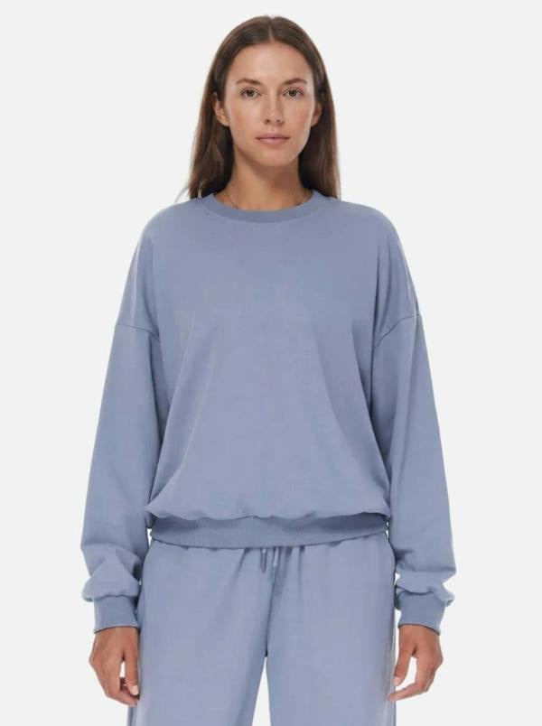 Anniou Relaxed Fit Crewneck Sweatshirt - blue
