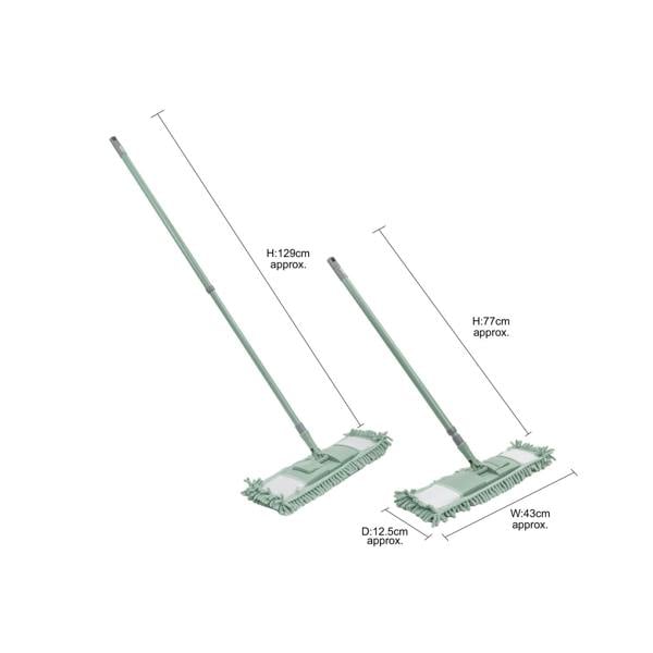 JVL Extendable Chenille Mop With 2 Replacement Heads - Green