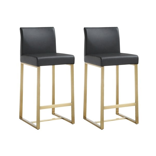 Furniture Edit Denmark Black Gold Steel Counter Stool Set of 2