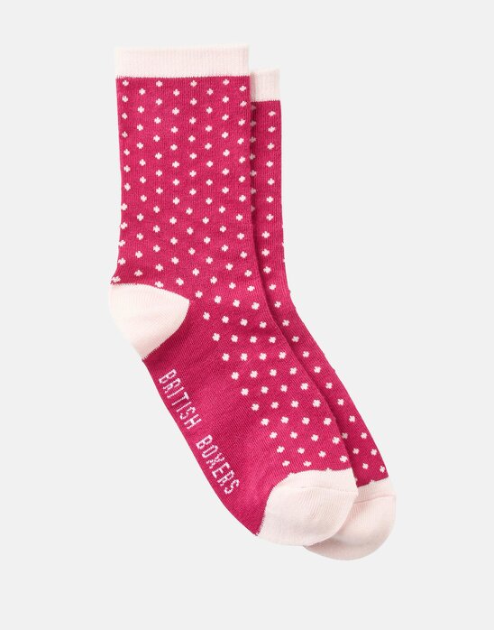British Boxers Women's Bamboo Four-Pair Sock Gift Box – Rhubarb Sugar