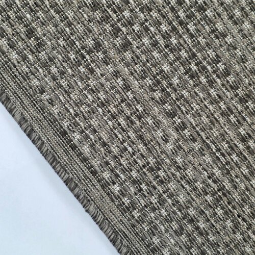 Viva Rugs Taupe Brown Plain Runner Rug Non-Slip Flat Weave Kitchen Hallway Carpet