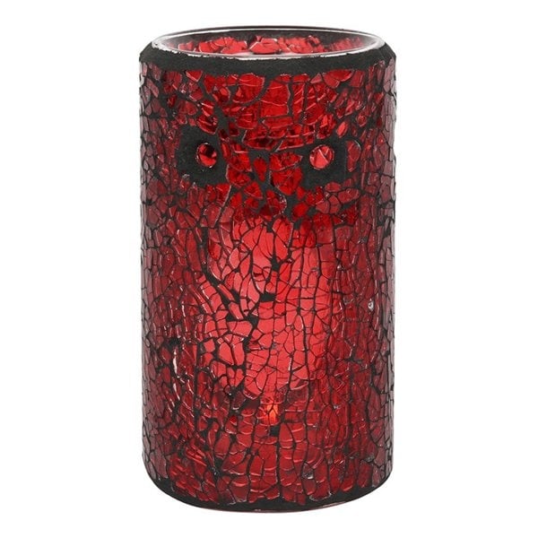 Serano Red Pillar Crackle Glass Oil Burner and Wax Warmer