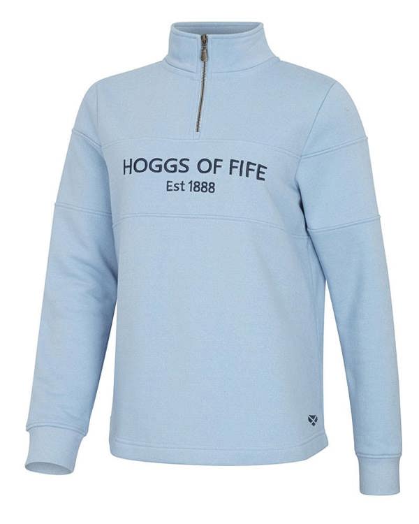 Hoggs of Fife Dumfries Ladies 1/4 Zip Jumper - Blue