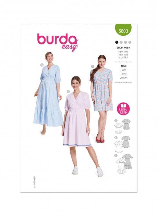 Burda Sewing Pattern 5803 Dresses For Women, 8-22 (34-48) - Easy