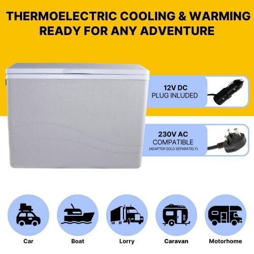 Koolatron 34L Electric Cool Box Warmer Mini Car Fridge Portable Iceless Cooler for Travel Camping