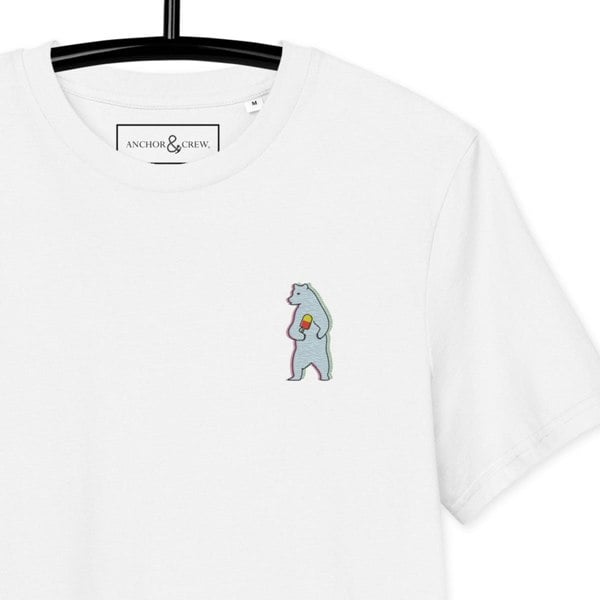 ANCHOR & CREW Polar Bear x Ice Cream In The Wild Organic Cotton Embroidered T-Shirt